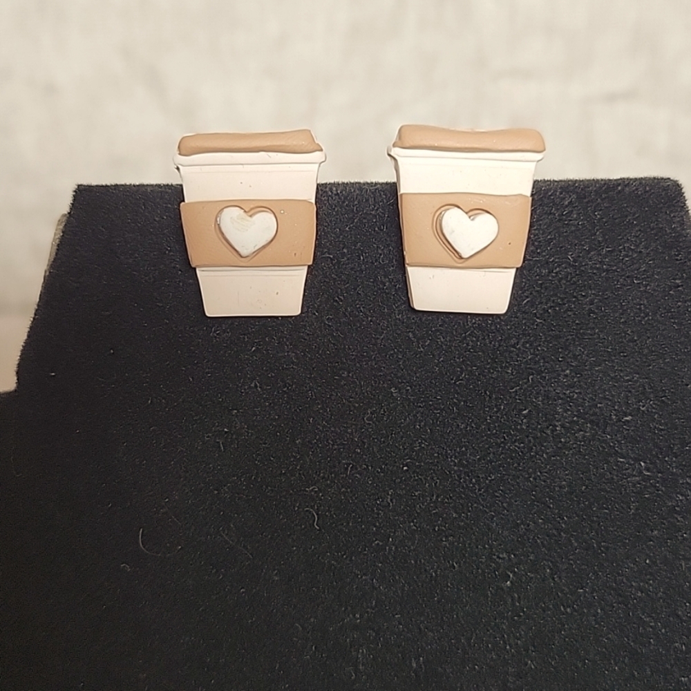 Coffee Cup Pierced Earrings